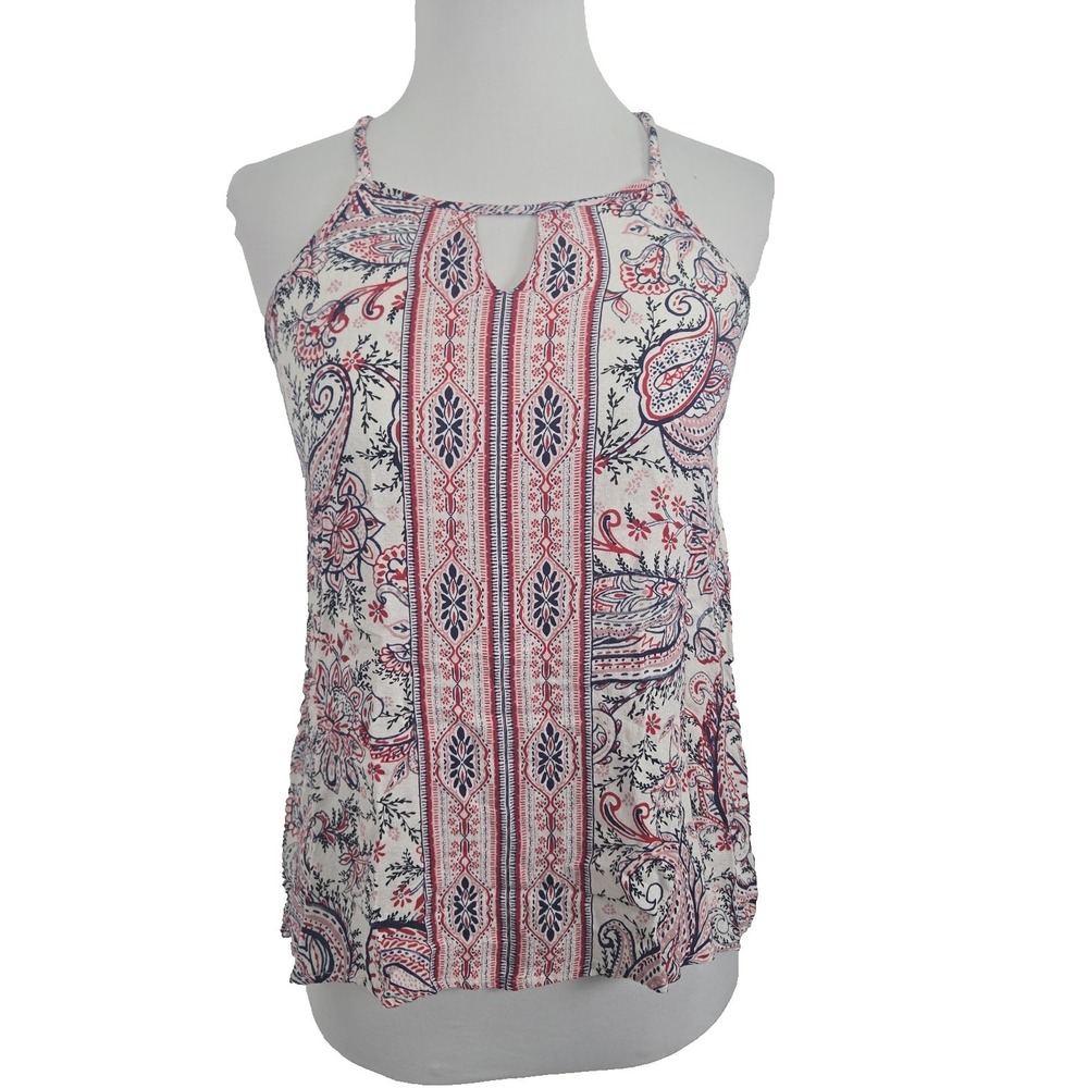Knox Rose Women's XS Paisley Rayon Halter Style Tank Top